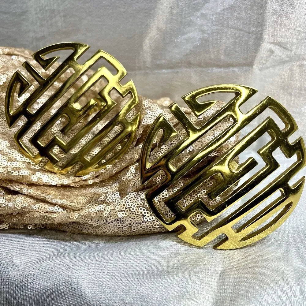 Vintage Chinese SHOU CHARACTER SYMBOL Solid Brass Curtain Tieback Holders